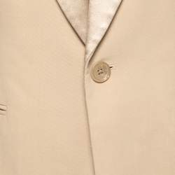 Pre Owned Ralph Lauren Beige Crepe Single-Button Blazer M