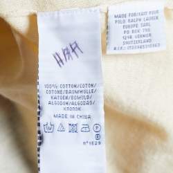 Pre Owned Ralph Lauren Cream Cotton Knit Drawstring Detail Open Front Cardigan XL