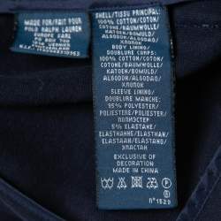 Pre Owned Ralph Lauren Navy Blue Stretch Cotton Single-Breasted Blazer L