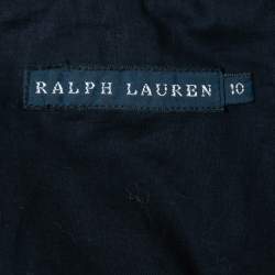 Pre Owned Ralph Lauren Navy Blue Stretch Cotton Single-Breasted Blazer L