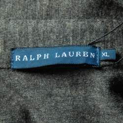 Pre Owned Ralph Lauren Dark Grey Wool & Cashmere Long Sleeve Polo T-Shirt XL