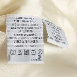 Pre Owned Ralph Lauren Cream Wool Crest Embroidered Blazer L