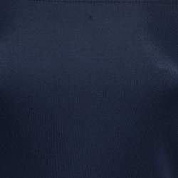 Pre Owned Ralph Lauren Navy Blue Jersey Knit Off Shoulder Midi Dress S