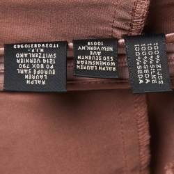 Pre Owned Ralph Lauren Onion Pink Satin Silk Ruffled Top M