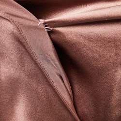 Pre Owned Ralph Lauren Onion Pink Satin Silk Ruffled Top M