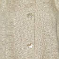 Pre Owned Ralph Lauren Gold Linen & Silk Button Front Coat M