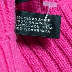 Pre Owned Ralph Lauren Pink Cashmere Knit Zip Up High Neck Cardigan M