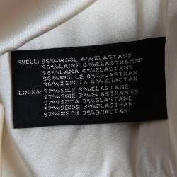 Pre Owned Ralph Lauren Cream Wool Sleeveless Flared Short Dress M