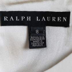Pre Owned Ralph Lauren Cream Wool Sleeveless Flared Short Dress M