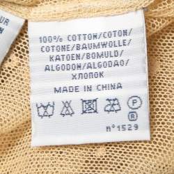 Pre Owned Ralph Lauren Cream Embroidered Lace Button Front Sheer Shirt M