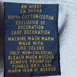 Pre Owned Ralph Lauren Blue Cotton Custom Fit Shirt S