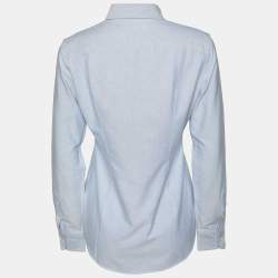 Pre Owned Ralph Lauren Blue Cotton Custom Fit Shirt S