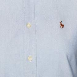 Pre Owned Ralph Lauren Blue Cotton Custom Fit Shirt S