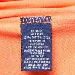 Pre Owned Ralph Lauren Orange Cotton Knit Polo T-Shirt M