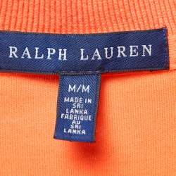 Pre Owned Ralph Lauren Orange Cotton Knit Polo T-Shirt M