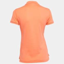 Pre Owned Ralph Lauren Orange Cotton Knit Polo T-Shirt M