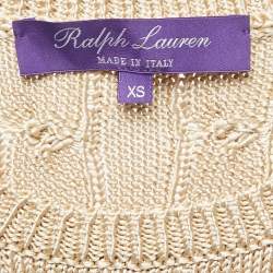 Pre Owned Ralph Lauren Gold Silk Knit Sleeveless Sweater Top XS