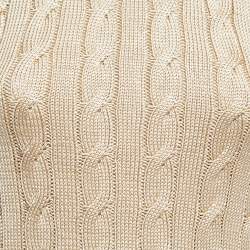 Pre Owned Ralph Lauren Gold Silk Knit Sleeveless Sweater Top XS