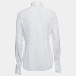 Pre Owned Ralph Lauren White Cotton Embroidered Tailored Shirt M