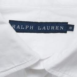 Pre Owned Ralph Lauren White Cotton Embroidered Tailored Shirt M