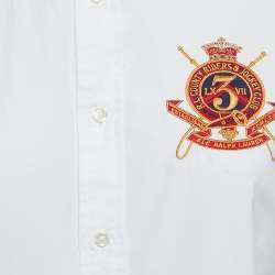 Pre Owned Ralph Lauren White Cotton Embroidered Tailored Shirt M