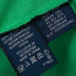 Pre Owned Ralph Lauren Green Cotton Crystal Logo Embellished Polo T-Shirt XL