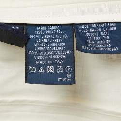 Pre Owned Ralph Lauren Cream Linen Button Front Blazer S