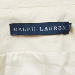 Pre Owned Ralph Lauren Cream Linen Button Front Blazer S