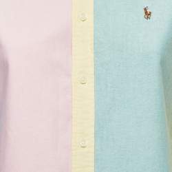 Pre Owned Ralph Lauren Multicolor Cotton Button Down Full Sleeve Custom Fit Shirt M