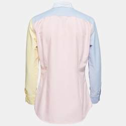 Pre Owned Ralph Lauren Multicolor Cotton Button Down Full Sleeve Custom Fit Shirt M