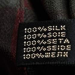 Pre Owned Ralph Lauren Burgundy Plaided Silk Button Front Shirt M