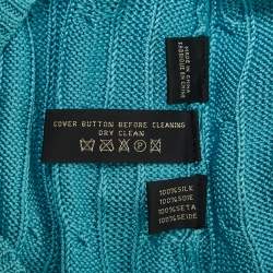 Pre Owned Ralph Lauren Sky Blue Cable Knit Cardigan XS