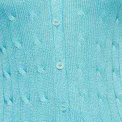 Pre Owned Ralph Lauren Sky Blue Cable Knit Cardigan XS