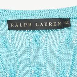 Pre Owned Ralph Lauren Sky Blue Cable Knit Cardigan XS