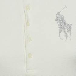 Pre Owned Ralph Lauren Cream Cotton Logo Patch Skinny Polo T-Shirt S