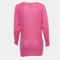 Pre Owned Ralph Lauren Pink Cashmere Long Kimono Sleeve Sweater S