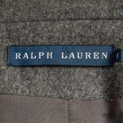 Pre Owned Lauren by Ralph Lauren Grey Virgin Wool & Rabbit Hair Single Breasted Blazer M