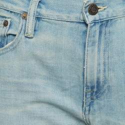 Pre Owned Ralph Lauren Blue Washed & Distressed Stacked Skinny Jeans M Waist 29"