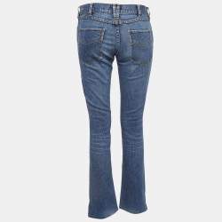 Pre Owned Ralph Lauren Blue Whiskered Denim Skinny Fit Jeans S Waist 28''
