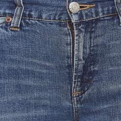 Pre Owned Ralph Lauren Blue Whiskered Denim Skinny Fit Jeans S Waist 28''
