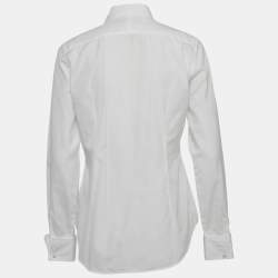 Pre Owned Ralph Lauren White Embroidered Cotton Tailored Shirt M