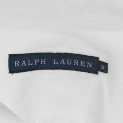 Pre Owned Ralph Lauren White Embroidered Cotton Tailored Shirt M