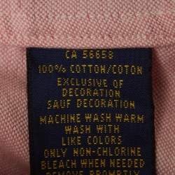 Pre Owned Ralph Lauren Pink Logo Embroidered Cotton Button Down Shirt S