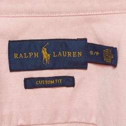 Pre Owned Ralph Lauren Pink Logo Embroidered Cotton Button Down Shirt S