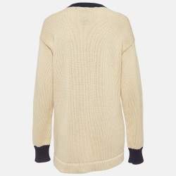 Pre Owned Ralph Lauren Cream Olympic Team Embroidered Knit Cardigan L