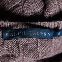 Pre Owned Ralph Lauren Purple Linen & Alpaca Knit V-Neck Sweater M