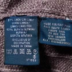 Pre Owned Ralph Lauren Purple Linen & Alpaca Knit V-Neck Sweater M