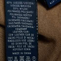 Pre Owned Ralph Lauren Camel Brown Knit Hooded Open Front Cardigan XL