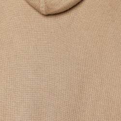 Pre Owned Ralph Lauren Camel Brown Knit Hooded Open Front Cardigan XL