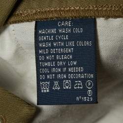 Pre Owned Ralph Lauren Green Suede Trim Cotton Breeches Pants M